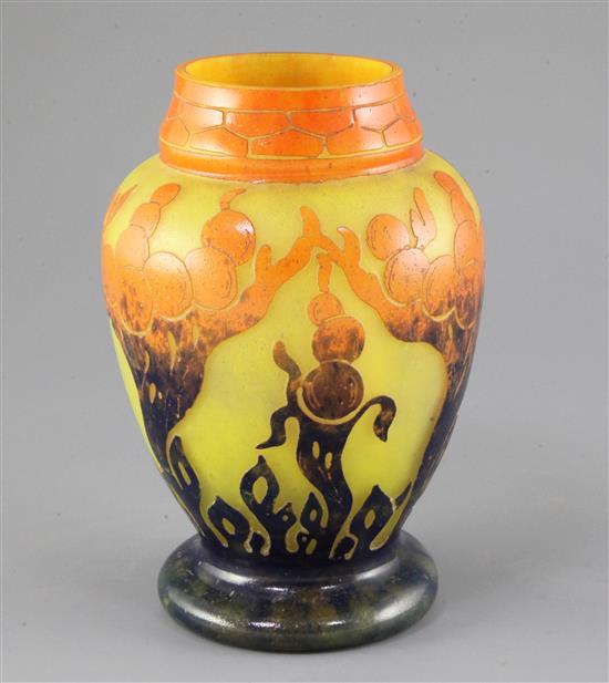 A Le Verre Francais cameo glass vase, c.1920s, height 18.5cm